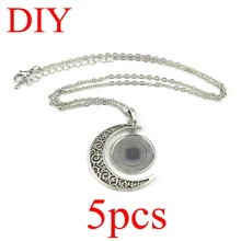 5 шт. DIY полумесяц ожерелье подходит 20 мм стекло кабошон ручной работы пустой кулон ожерелье ювелирных изделий