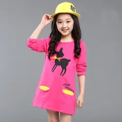 Anyongzu Обувь для девочек детская одежда весна и осень Новый дна рубашки хлопковые эластичные длинные рубашка олень