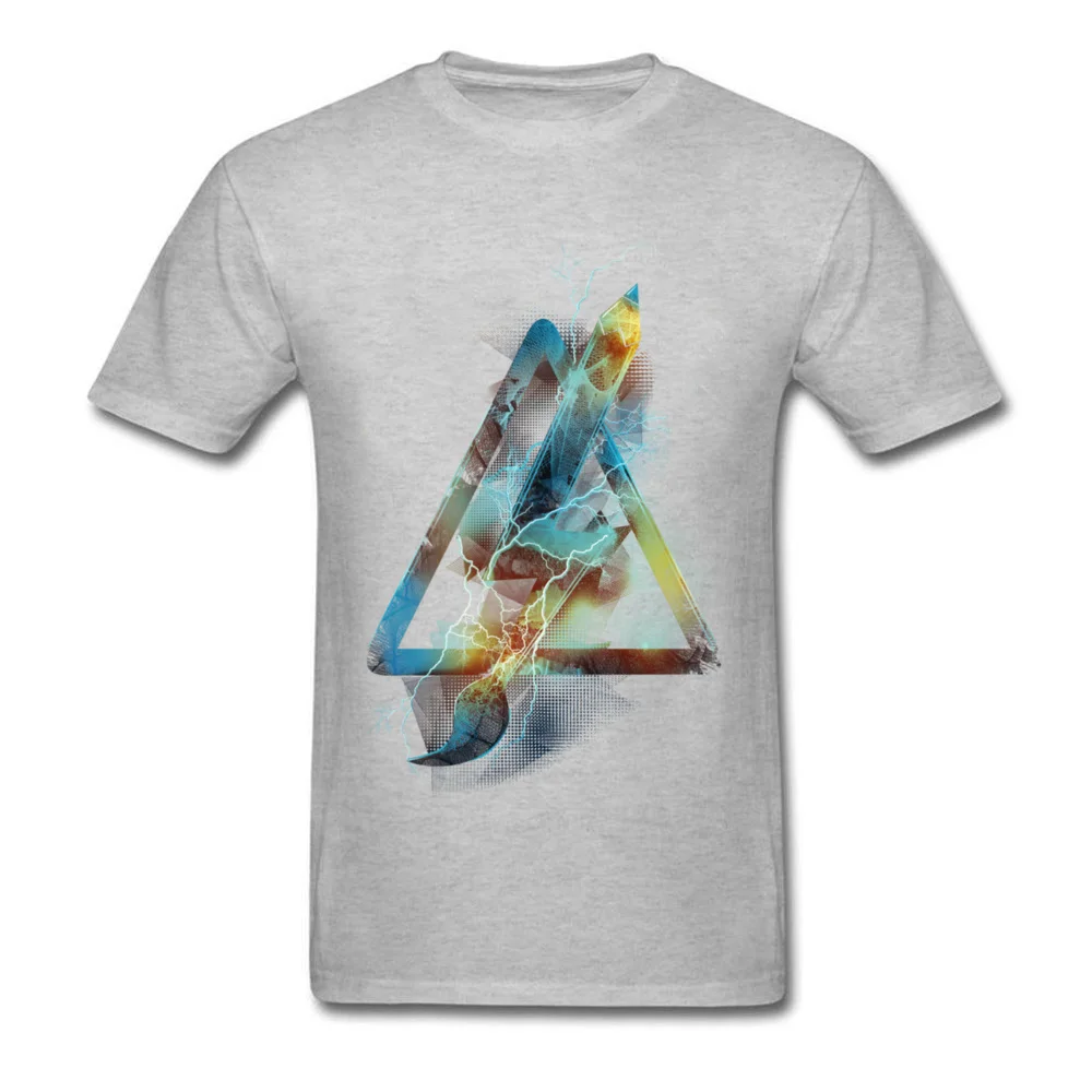 Men Tops Shirts High Tension Family Printing T-Shirt Pure Cotton Short Sleeve Printed On Tee-Shirts Crew Neck Wholesale High Tension grey
