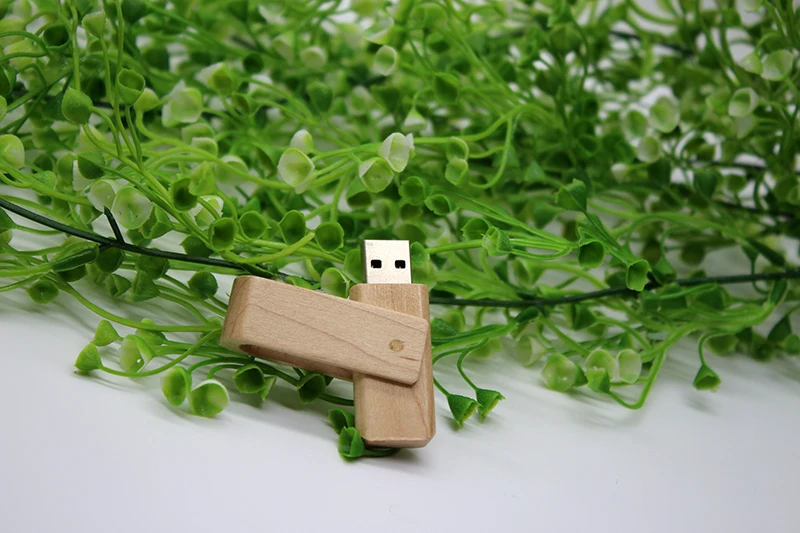 Натуральное дерево USB Flash Drive 64 ГБ поворотная ручка привода 32 ГБ высокое Скорость USB 2,0 Flash Memory Stick 16 ГБ пользовательские подарок 8 ГБ флешки 4 ГБ