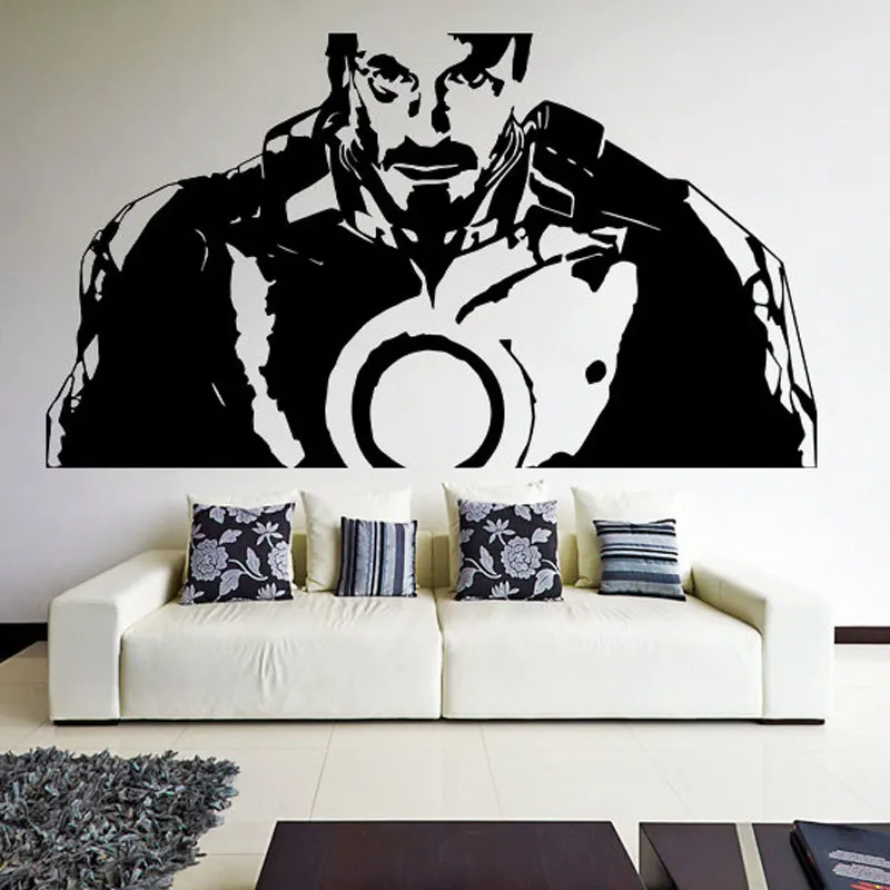 

Tony Stark from Movie Iron Man/ Robot Wall Sticker Boy's Room Decoration Creative Vinyl Wall Decal