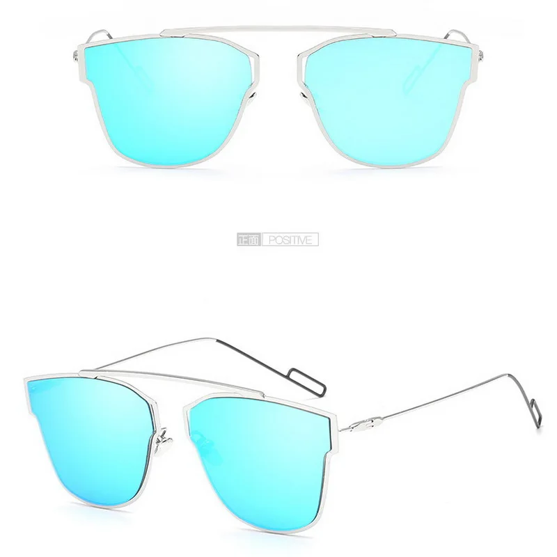 Jyдрагоценность тренд отражающие солнцезащитные очки оригинальные солнцезащитные очки Новые квадратные цветные солнечные очки - Цвет линз: blue