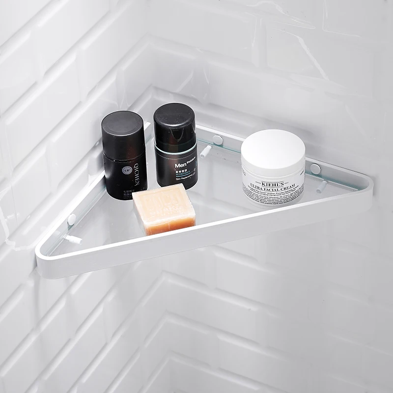 Белая угловая полка для ванной в скандинавском стиле Минималистичная настенная