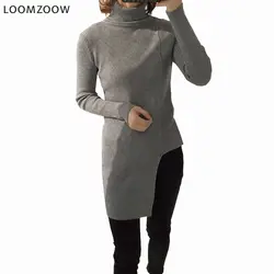 2018 нерегулярные длинный вязаный свитер с поясами новые модные тонкие женские топы и блузки длинный рукав Повседневное пуловеры