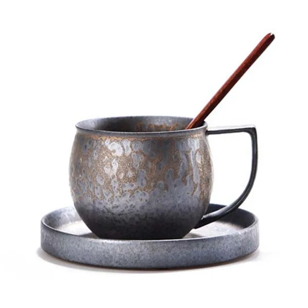 YeFine, креативные FLAMBE-GLAZED, набор керамических чайных чашек, винтажные кофейные чашки, фарфоровые чайные чашки и блюдца, Рождественский подарок - Цвет: Style A