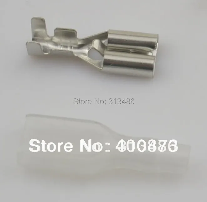 

6.3 6.3mm BRASS Crimp Terminal 200pcs Female Spade Connector + 200pcs cover