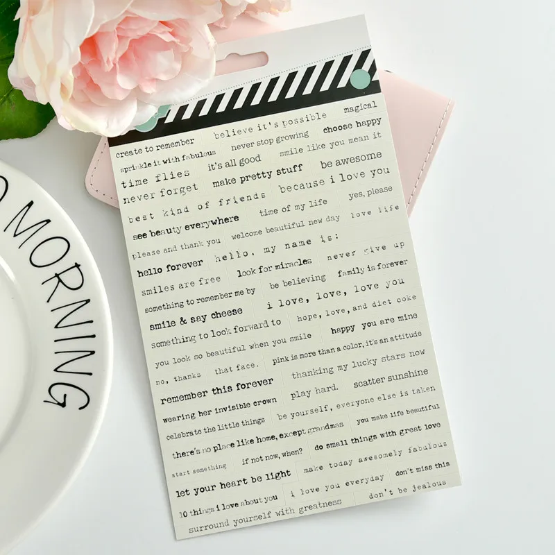 

Creative Phrase Decoration Self-adhesive Stickers for Scrapbooking Happy Planner/Card Making/Journaling Project