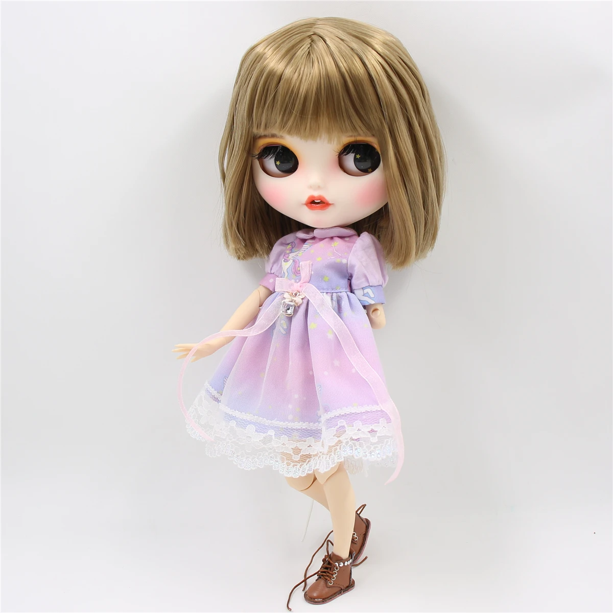 Ледяная кукла DBS Blyth 1/6 bjd белая кожа сужение тела короткие каштановые волосы с