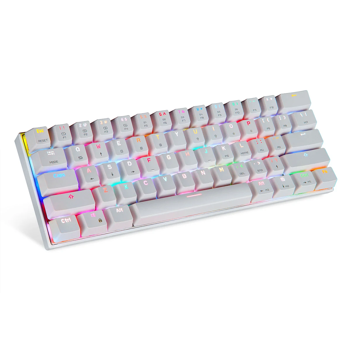 K62 RGB игровая клавиатура светодиодный светящийся Подсветка механическая клавиатура 61 Ключи белый проводной и Bluetooth клавиатура для ПК компьютер