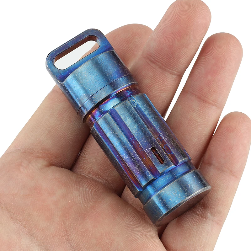 Pure Titanium Waterproof Bottle Camping Survival Seal Bottle EDC Outdoor Tool