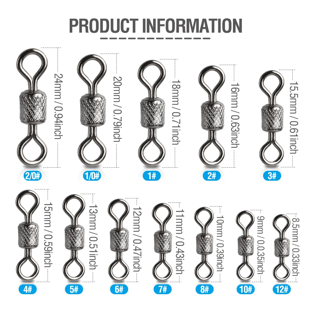 DONQL 50/100 шт. баррель прокатки Соединительный Вертлюг для рыбалки 2/0#-12# сплошные кольца для рыболовных крючков Подшипник поворотные рыболовные принадлежности