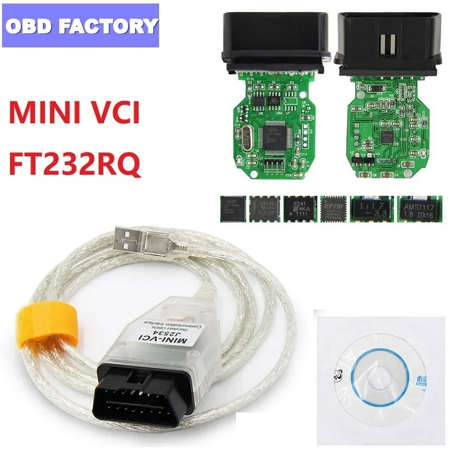 Мини VCI J2534 OBD2 сканер для Toyota MINI VCI TIS V14.10.028 MINI-VCI ТИС Techstream интерфейс мини VCI J2534 диагностический кабель