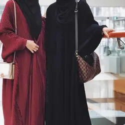 Модные Нерегулярные Дубай открытый abaya халат кафтан турецкие мусульманские женские свободные платья исламские женские с рукавами