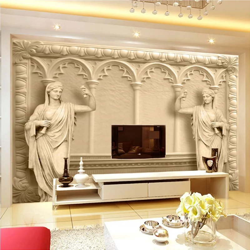 

Customized Any Size European 3D Stereoscopic Relief Mural Wallpaper Roll Living Room Sofa TV Backdrop Wallpaper Papel De Parede