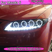 Автомобильный Стайлинг для Mazda 6 фары 2004-2013 мазда 6 светодиодный налобный фонарь универсальный тип DRL Биксеноновые линзы Высокий Низкий луч парковка