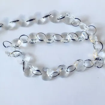 

10 Meters/Lot Octagon 14mm Beads Chains with Bronze For Wedding Decoration Strand Garland Chains Glass Christmas Tree Decoration