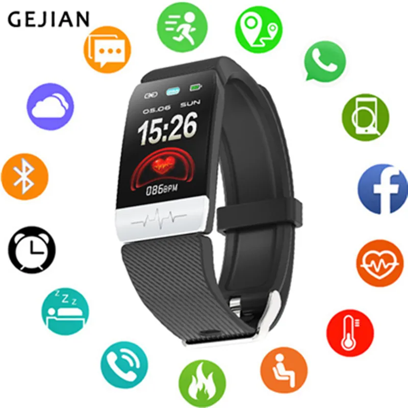 

GEJIAN Smart Wristband ECG+PPG Pressure Oxygen Blood Pressure Watch Fashion Casual Waterproof Color Screen Phone Watch Smartband
