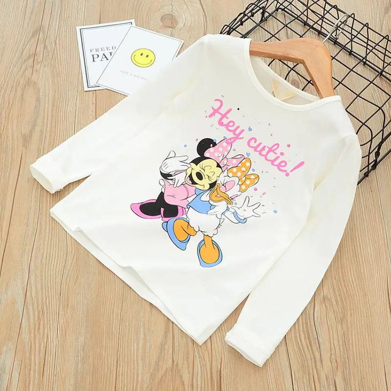 Camisola dos Desenhos Camisetas para Crianças Novos Meninos Meninas Mickey t Shirt Primavera Outono Manga Longa Crianças Animados Minnie Roupas Casuais Top 40 Cheap Camisetas