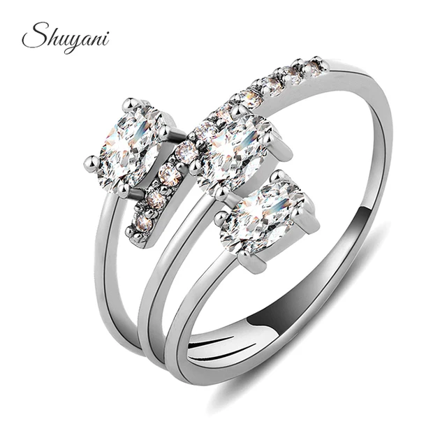 shuyani jewelry luxury zircon crystal wedding rings for women fashion adjustable crystal rings jewelry full size - Crystal Wedding Rings shuyani jewelry luxury zircon crystal wedding rings for women fashion adjustable crystal rings jewelry full size - Crystal Wedding Rings