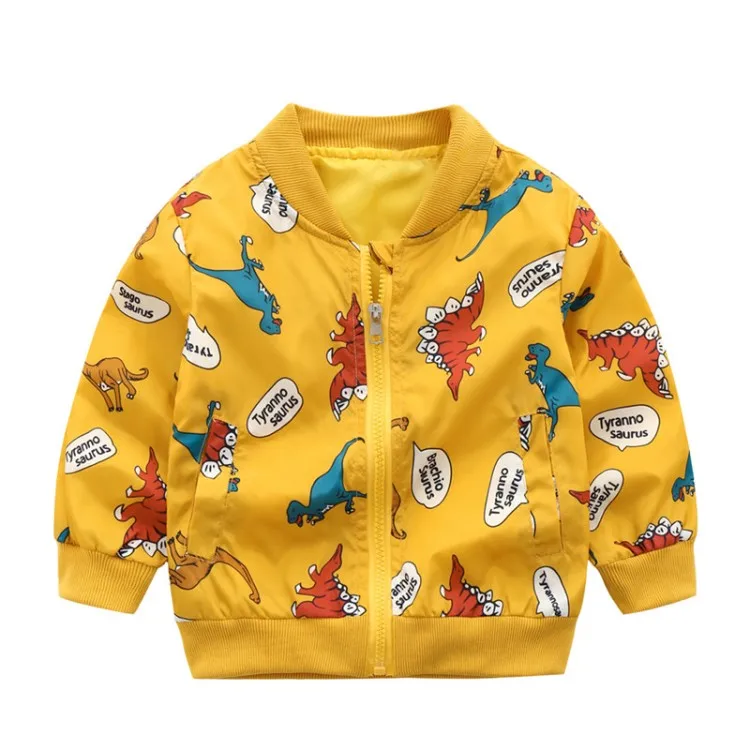 COOTELILI  Cute Dinosaur Infant Baby Spring Sunscreen Jacket For Children Active Hooded Spring Jacket Boys Kids Outerwear Coat (14)