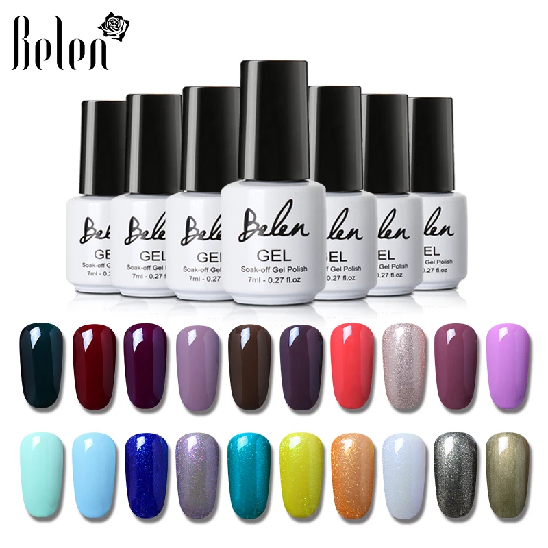 Belen 7ml Nail Polish Color Nail Gel Polish Vernis Semi Permanent Gel Lacquer Soak Off