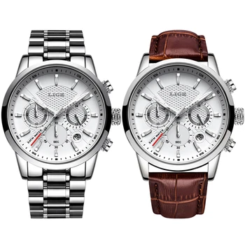 LIGE Multifunction Mens Watches Top Brand Luxury Casual Quartz Watch Men Sport Waterproof Clock Silver Watch Relogio Masculino luxury brand pagani design casual sport military watches multifunction quartz watch clock men relogio masculino dropshipping