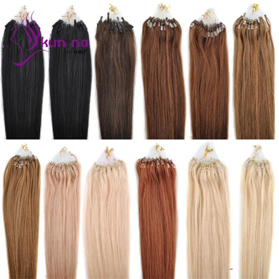 1g/strand Micro Ring Loop Hair Extensions Brazilian Virgin Remy Human