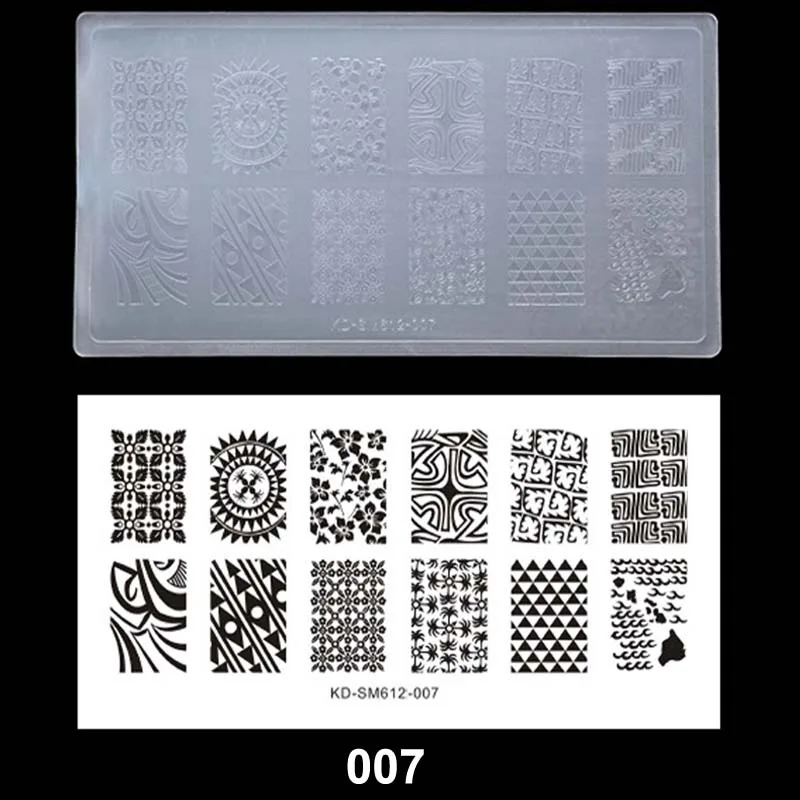 Conjunto da Arte do Unha Placa de Selo Ferramentas da Arte do Unha Plástico Transparente Polonês Faça Você Mesmo Unha Manicure Stamping Template Imagem Profissional 10 Pcs 7 Do Prego Placa de Selo Polonês DIY
