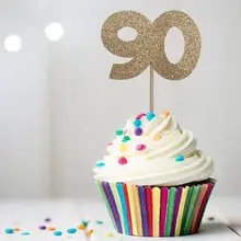 Изготовленный на заказ любой номер 90-я веха Празднование Кекс Toppers День рождения украшение Вечеринка пончик выбор еды