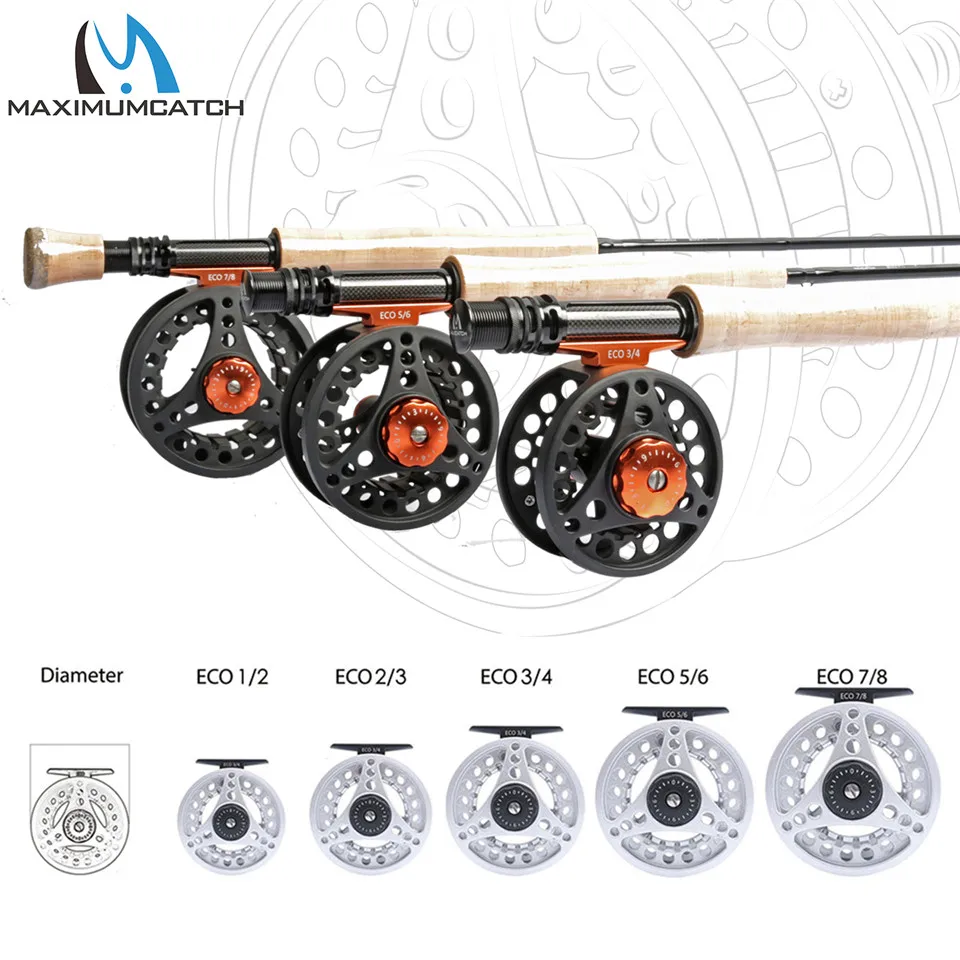Maximumcatch Fly Fishing Reel 1/2/3/4/5/6/7/8 WT Large Arbor Die Casting Aluminum Fly Reel