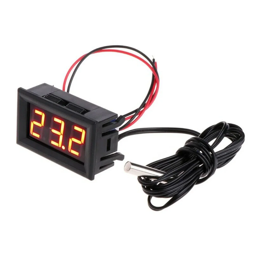 Body temperature Pool Digital Thermometer Terrarium Led Measuring Meter Temp Probe Car Water tanks Refrigerator - Цвет: Red