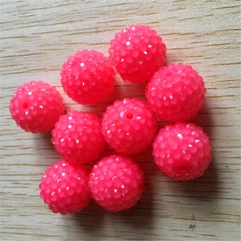 

Hot pink color 100pcs /lot 20MM Neon effect Resin Rhinestone Beads for Chunky Necklace Jewelry