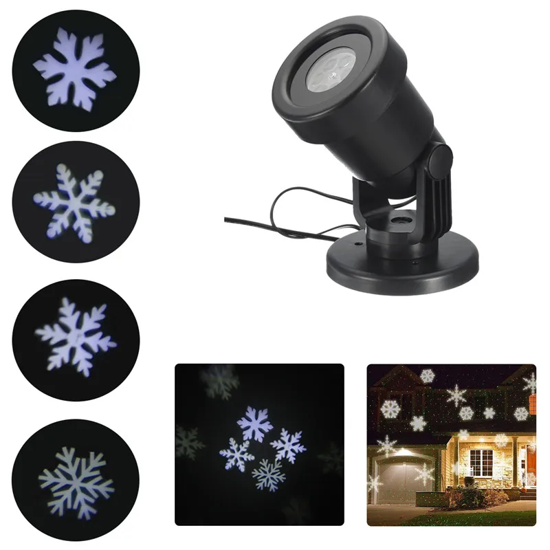 

Outdoor Waterproof Moving Laser Snowflake Projector LED Lights Christmas Landscape Xmas Holiday Home Party Decor Lamp