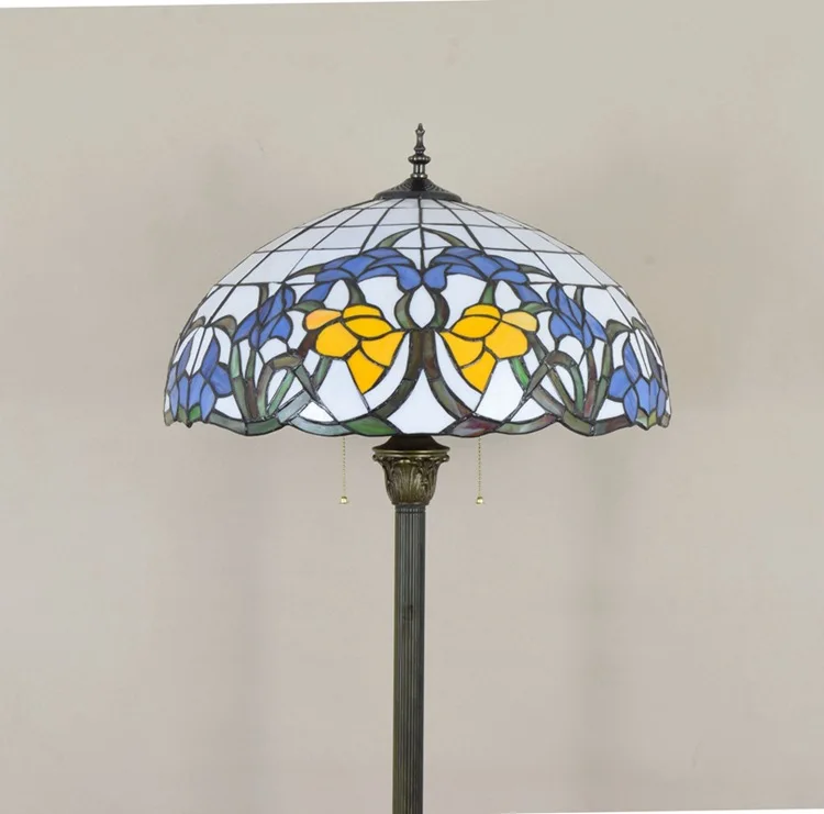 16inch Tiffany Baroque Stained Glass floor lamp E27 110-240V for Home Parlor Dining bed Room standing lamp 16inch Tiffany Baroque Stained Glass floor lamp E27 110-240V for Home Parlor Dining bed Room standing lamp