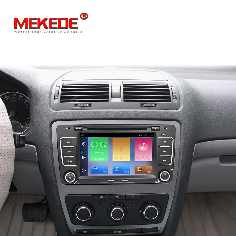 Cheap MEKEDE Android 9.1 Autoradio For SKODA/Octavia 2009-2013 Car Multimedia player 2 Din DVD GPS 4 Core RAM 2GB ROM 16GB FM Radio 5