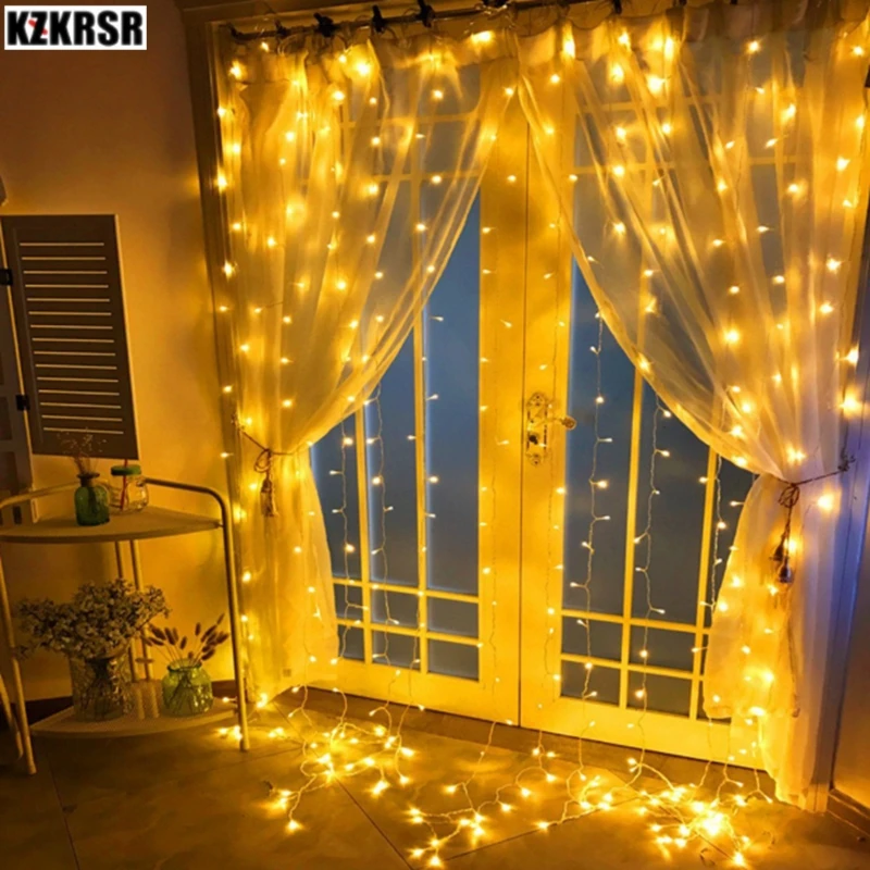 

3x1/3x2/3x3/6x3m led icicle curtain Waterproof fairy string light Christmas light for Wedding home garden party decor lamps