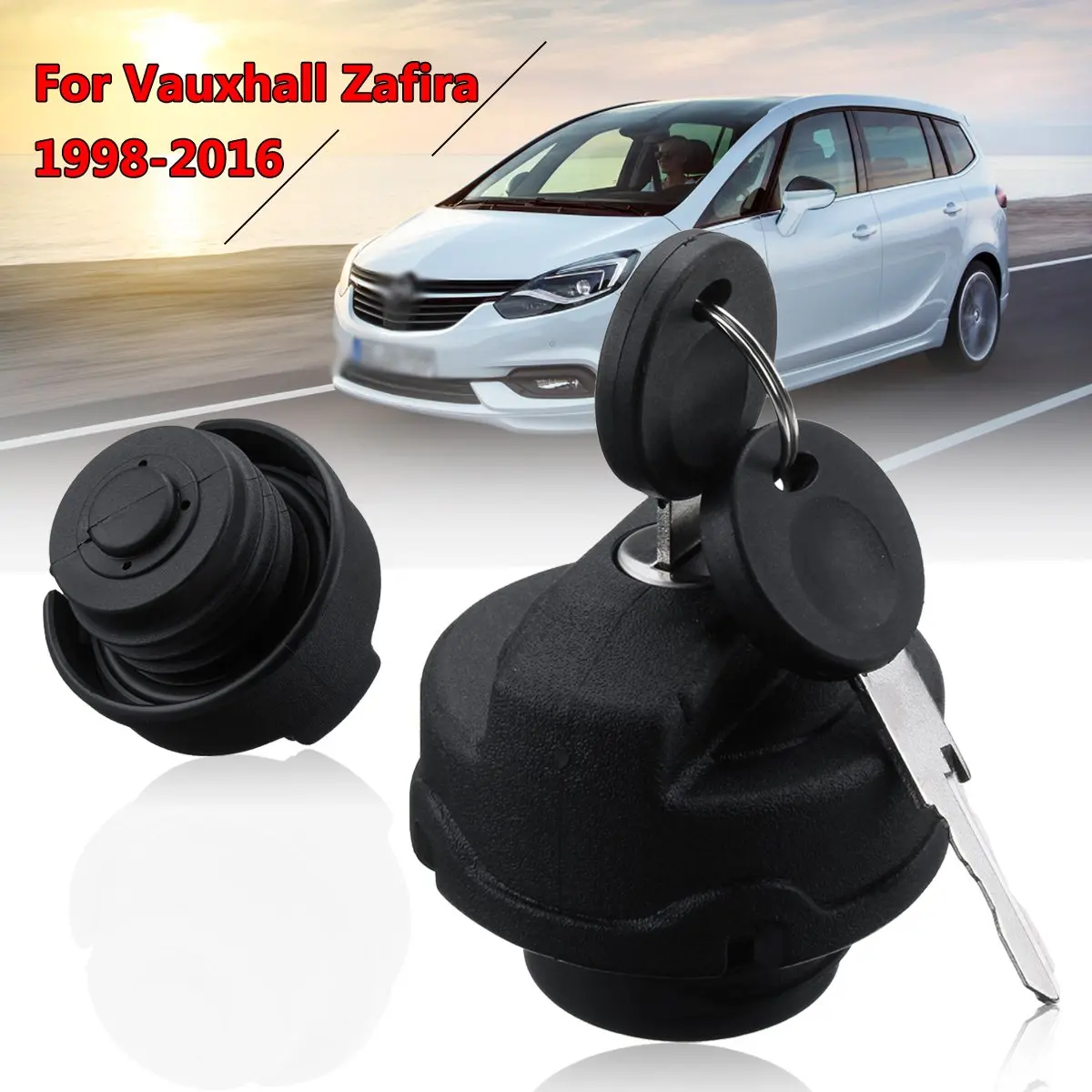 

1Pc Car/Automobiles Black Locking Fuel Tank Cap + 2 Keys For Vauxhall Zafira Petrol 1998-2016