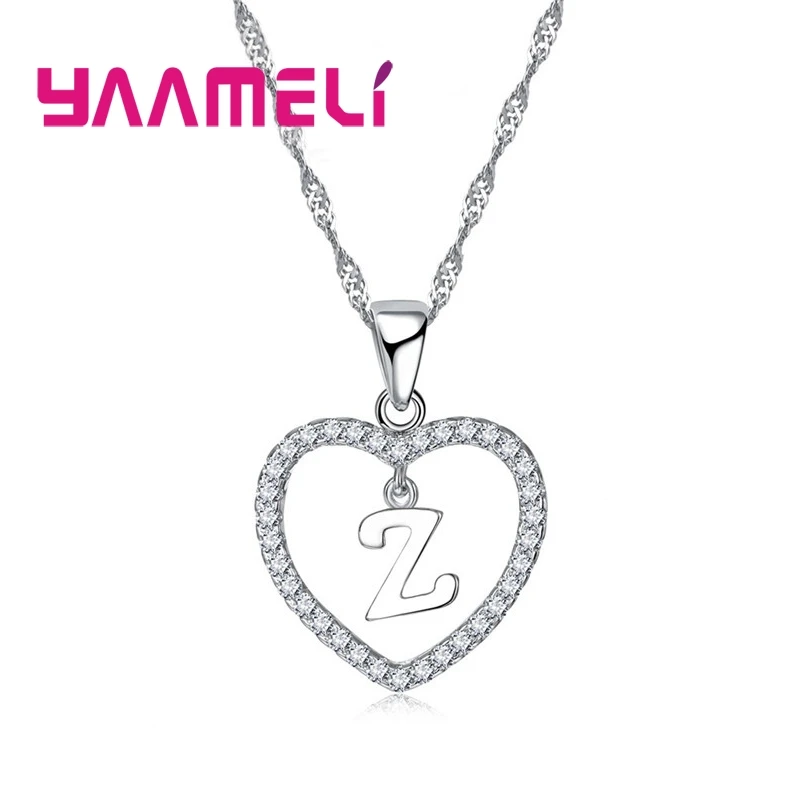 Элегантный Минималистский стиль любовь форма 925 пробы серебро A-S ожерелье с буквами для подруги подарок на день рождения - Окраска металла: Z