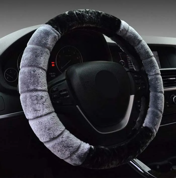 

rete automobile 38cm Universal Car Steering Wheel Cover antislip fashion plush short fur soft warm design Wh