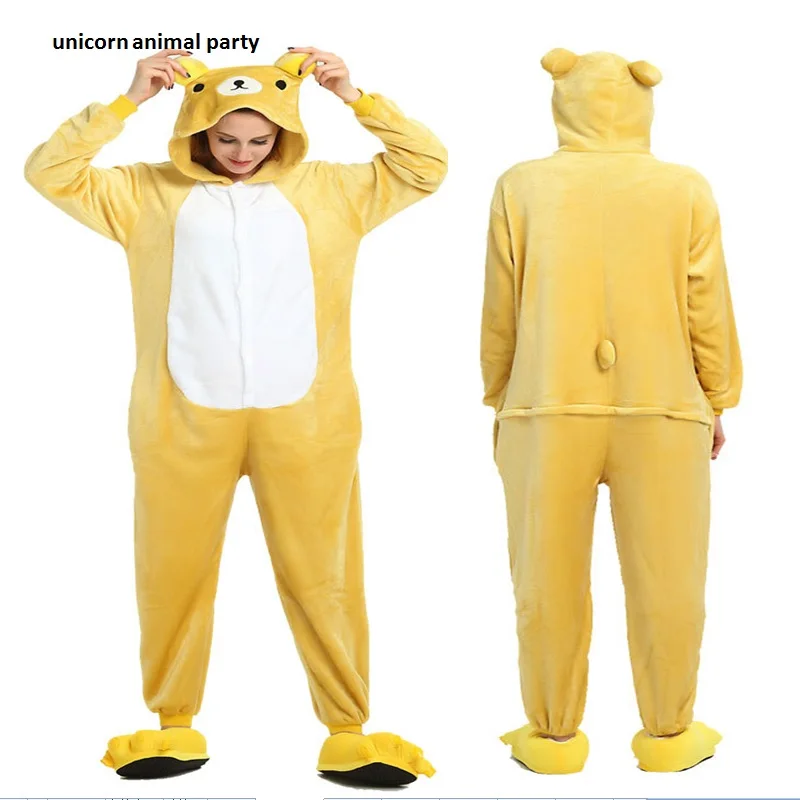 Кигуруми Rilakkuma Хэллоуин пижамы Аниме Косплей Костюм Взрослый унисекс Onesie Дети