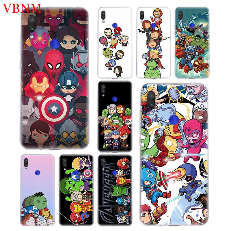 

Art Patterned Customized Phone Back For Xiaomi Redmi Note 4 4X 5 5A 6 7 Pro For Redme S2 GO TPU Cases Avengers Cartoon Character