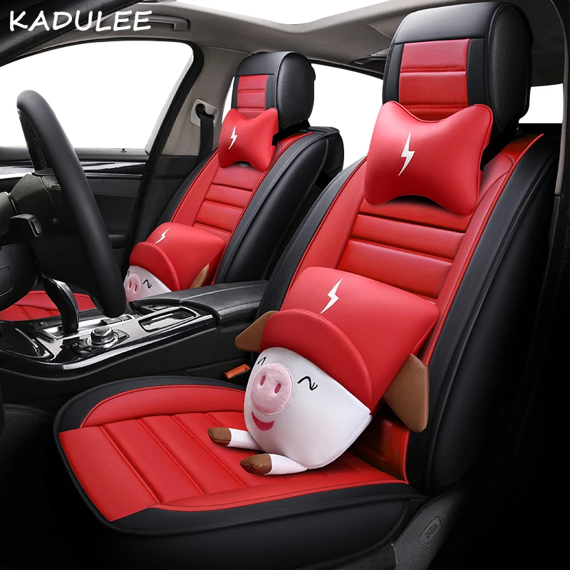 

KADULEE pu car seat covers for Renault logan sandero talisman trafic laguna megane sceni car seats Protector Auto accessories