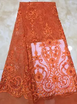 

Newest JIANXI.C-111511 embroidered mesh fabrics french net fabric 5 yard/lot with beads for party dress