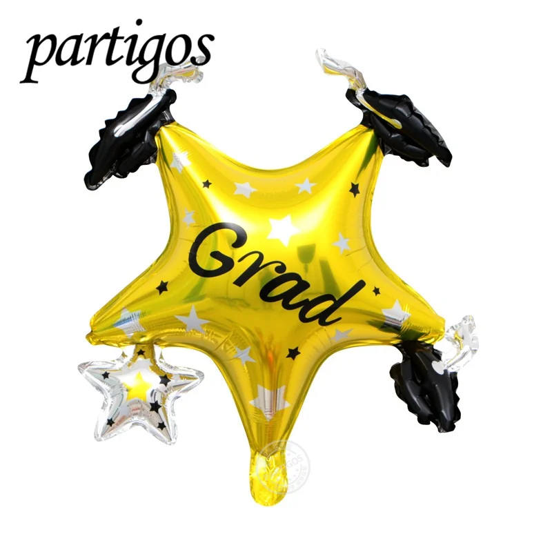 50 шт. 18 дюймов воздушный шар для выпускного вечера круглый фольга Гелиевый шар Выпускной вечерние юбилей испанский лама Dr. cap градиент шар оптом - Цвет: Gold Star