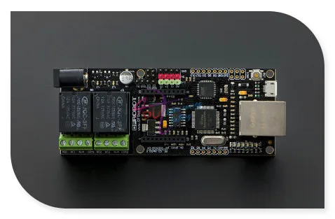 

DFRobot Xboard/X-board Relay, Atmega 32u4 Wiz5100 15A 250V AC/30V DC with Xbee socket 2 Relays Compatible with Arduino for IoT