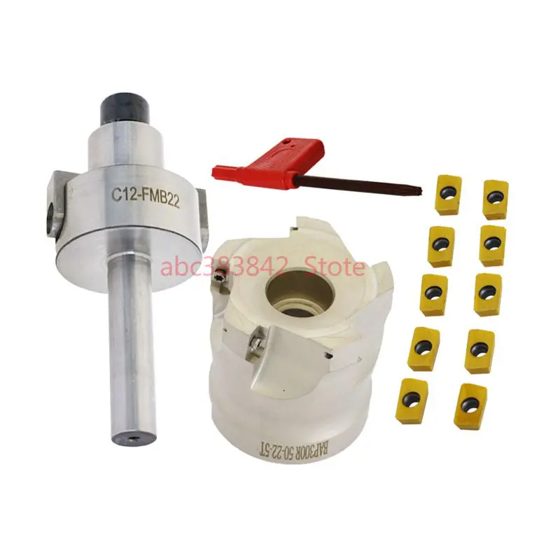 

1set C12 FMB22 Shank + BAP300R 50 22 5T Face Milling CNC Cutter + 10pcs APMT1135 Inserts For Power Tool
