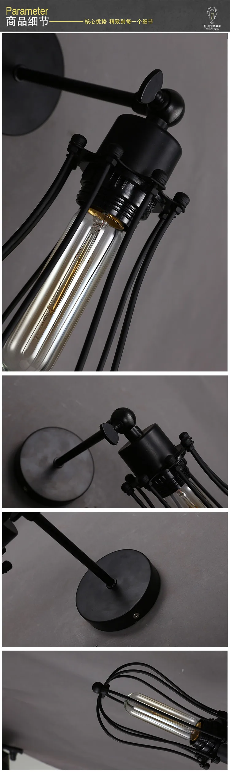 Лампа для дома Лофт ретро современный минималистичный прикроватный светильник для спальни промышленный коридор балкон открытый настенный светильник Железная лестница
