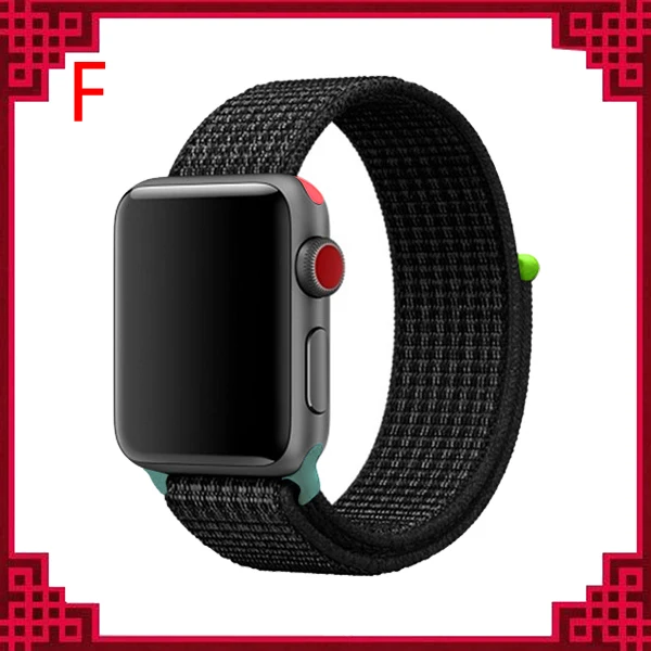 EIMO спортивный ремешок-петля для Apple Watch 5, ремешок 44 мм, 40 мм, серия 5, 4, 3, 2, 1, iwatch, ремешок 42 мм, 38 мм, нейлоновый ремешок-петля для браслета, ремешок для часов - Цвет ремешка: F