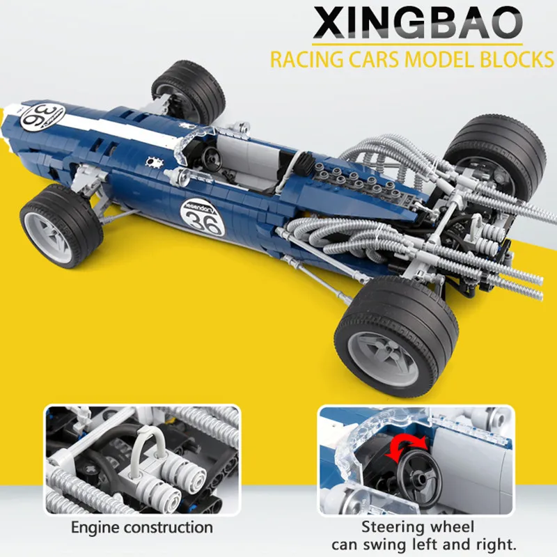 XINGBAO Technic Moc Exclusive F1 Grand Prix Racer Racing Car Building Blocks Bricks City Model Kids Toys Compatible Legoings