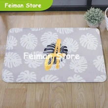 Скандинавский стиль, дверные коврики для входной двери, серые перья, желтые слова, ковры для гостиной, спальни, Декор, пыленепроницаемые коврики
